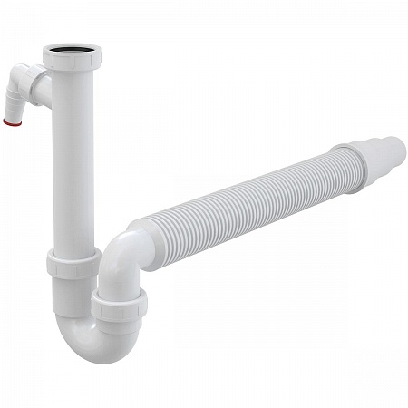 Сифон трубчатый с накидной гайкой 6/4", подводкой и гофрой, арт. A83-DN50/40