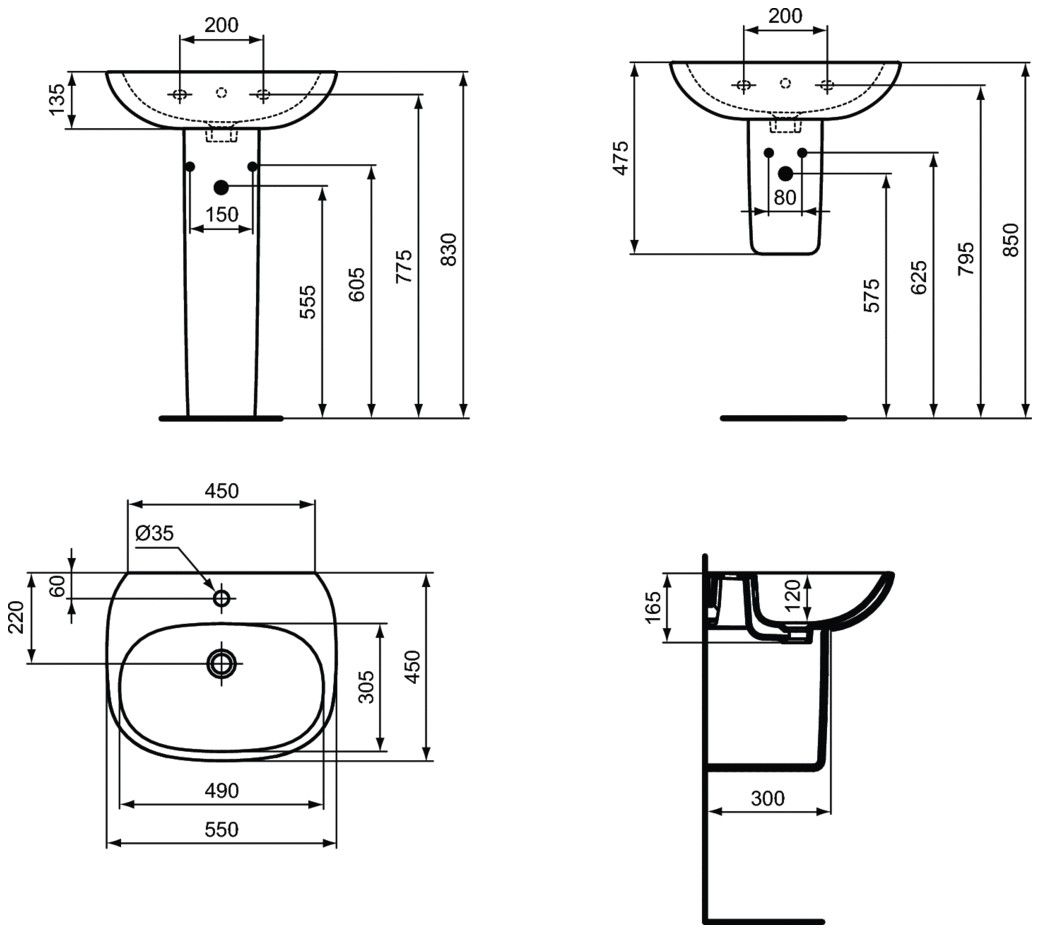 Раковина Ideal Standard Tesi T352301, 55 см