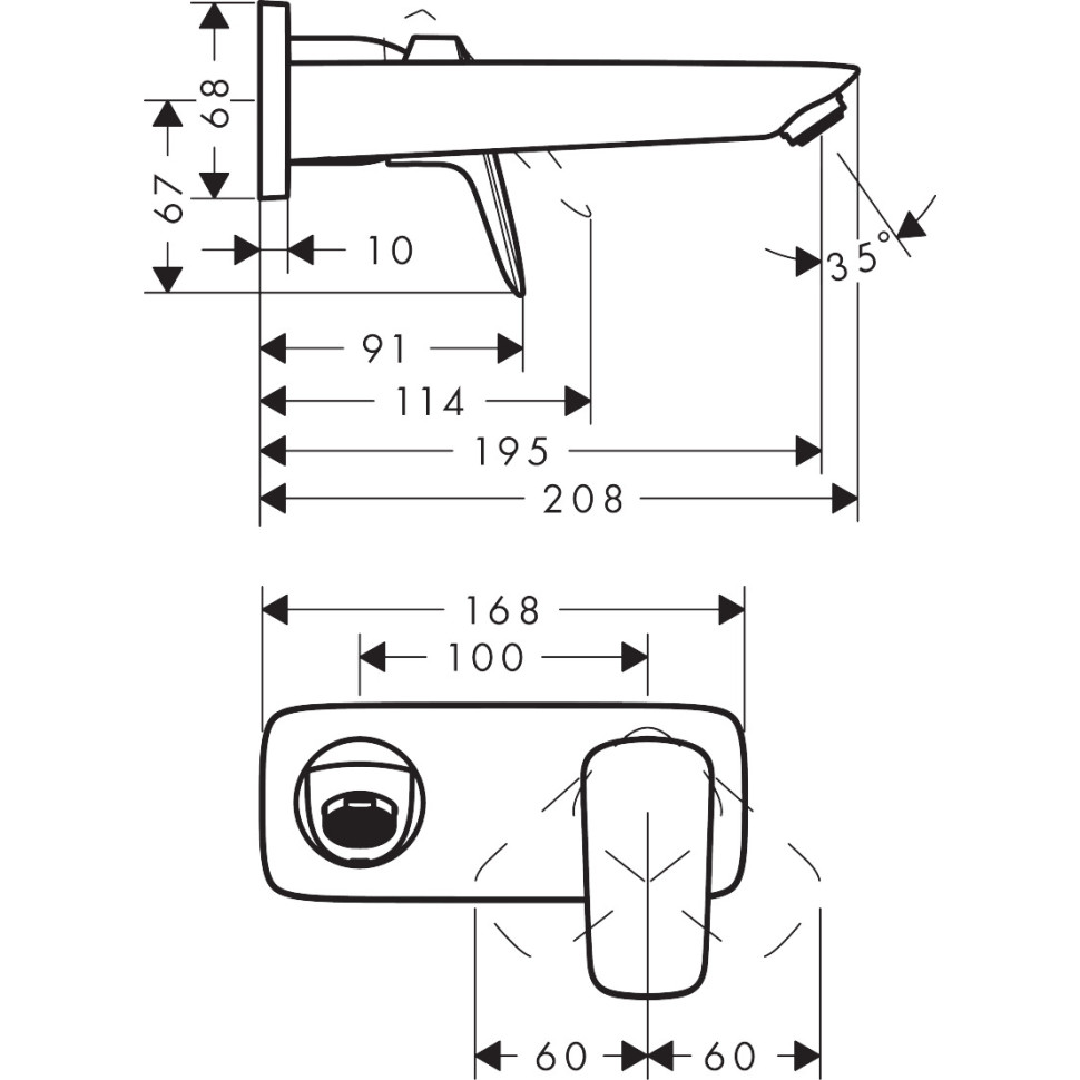 Смеситель для раковины Hansgrohe Logis, с выпуском, черный матовый, 71220670