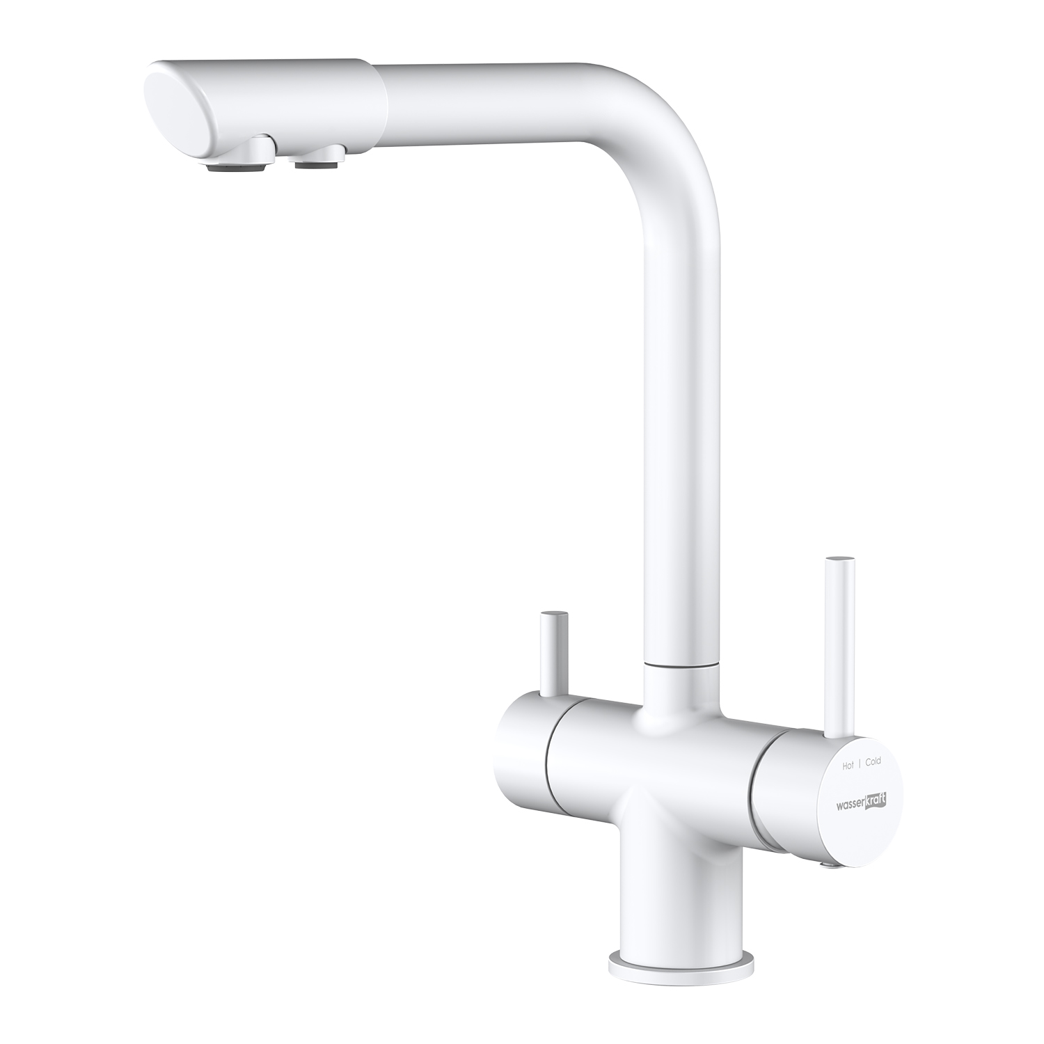 Смеситель для кухонной мойки Wasserkraft A8357 под фильтр, матовый белый