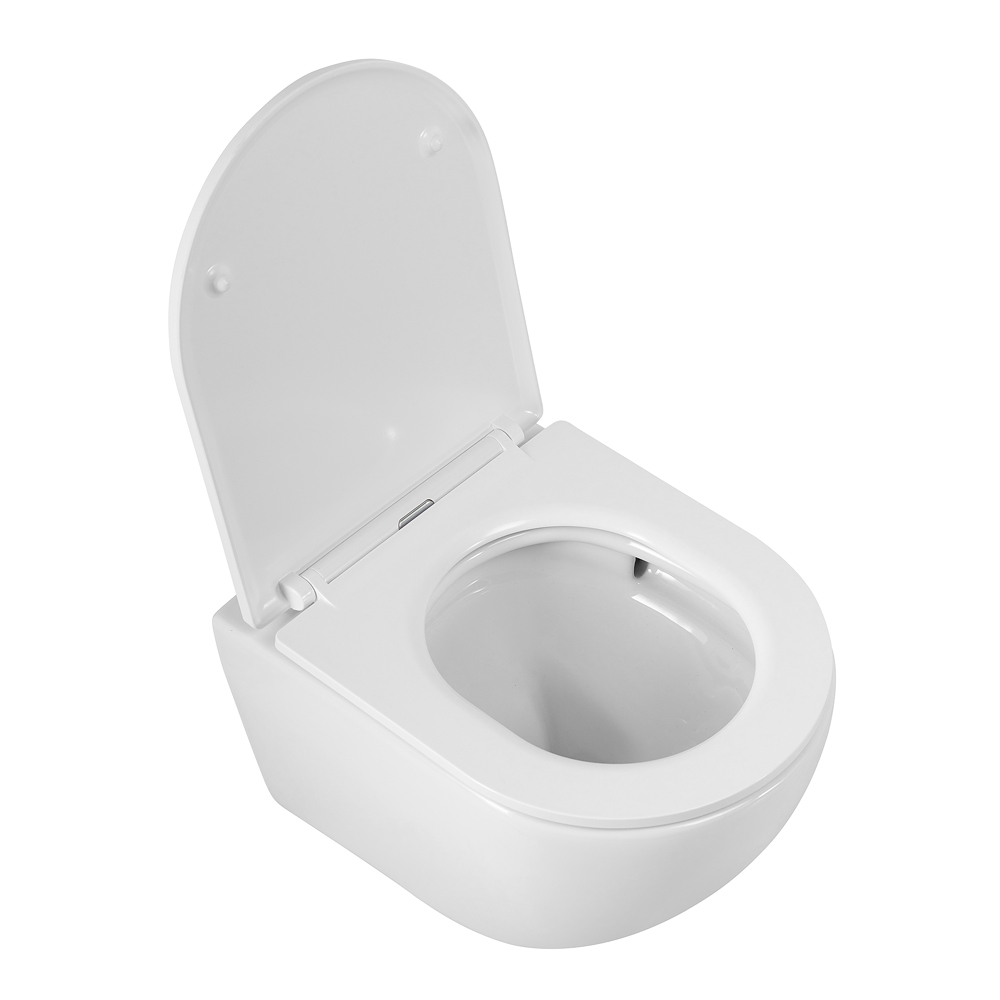 Унитаз подвесной безободковый Cezares Relax CZR-38088-49-TH-TOR/SC с крышкой-сиденьем микролифт, белый