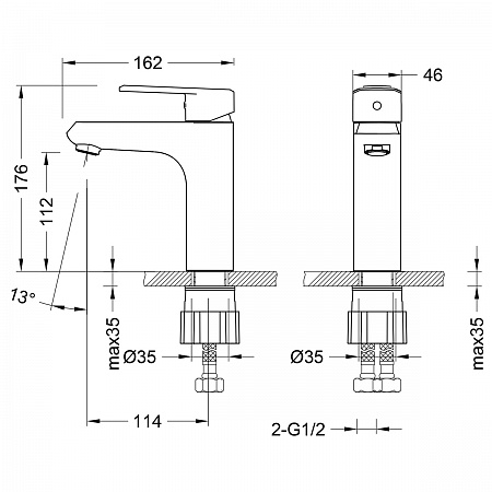 Смеситель Lemark Point LM0306C для умывальника монолитный, хром