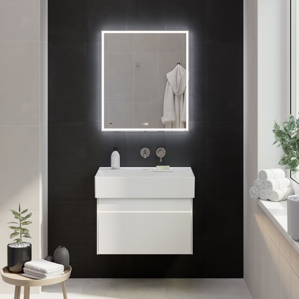 TE.mi.70 Зеркало TECNO c LED 70 с подсветкой, с функцией антизапотевание, белое глянцевое