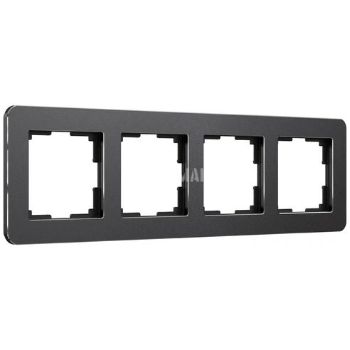 Рамка на 4 поста Platinum черный алюминий W0042608
