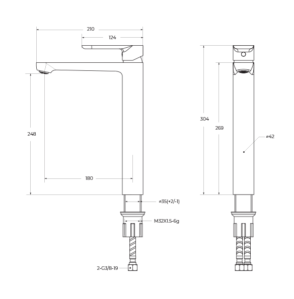 Смеситель для раковины-чаши Cezares Stylus STYLUS-LC-BORO-W0 брашированное золото