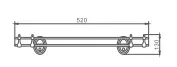 Полка HAIBA HB1507 стеклянная 1- ярус, хром