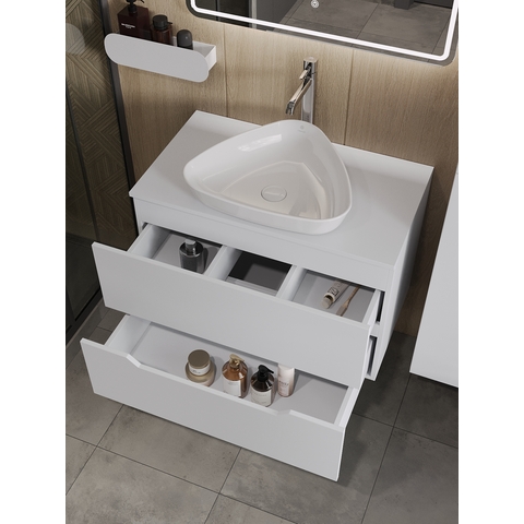 Orange Лайн Li-80TuwMDF+B07-500W тумба с раковиной подвесная 80 см, белый