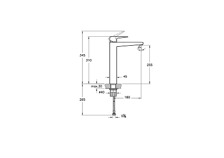 Смеситель для раковины VITRA Root Square A4273336EXP глянцевый черный