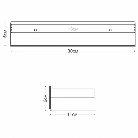 Fixsen HOTEL FX-31003G Полка прямоугольная одноэтажная, черный