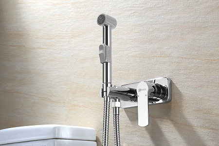 Смеситель Lemark Plus Grace LM1519C с гигиеническим душем, встраиваемый, хром