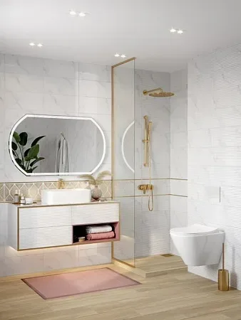 Зеркало LED 090 design 120x70 с подсветкой с антизапотеванием овальное