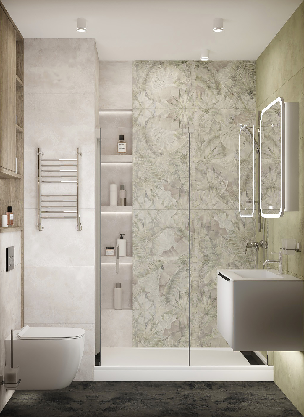 Керамогранит Meissen State зеленый ректификат 44,8x89,8