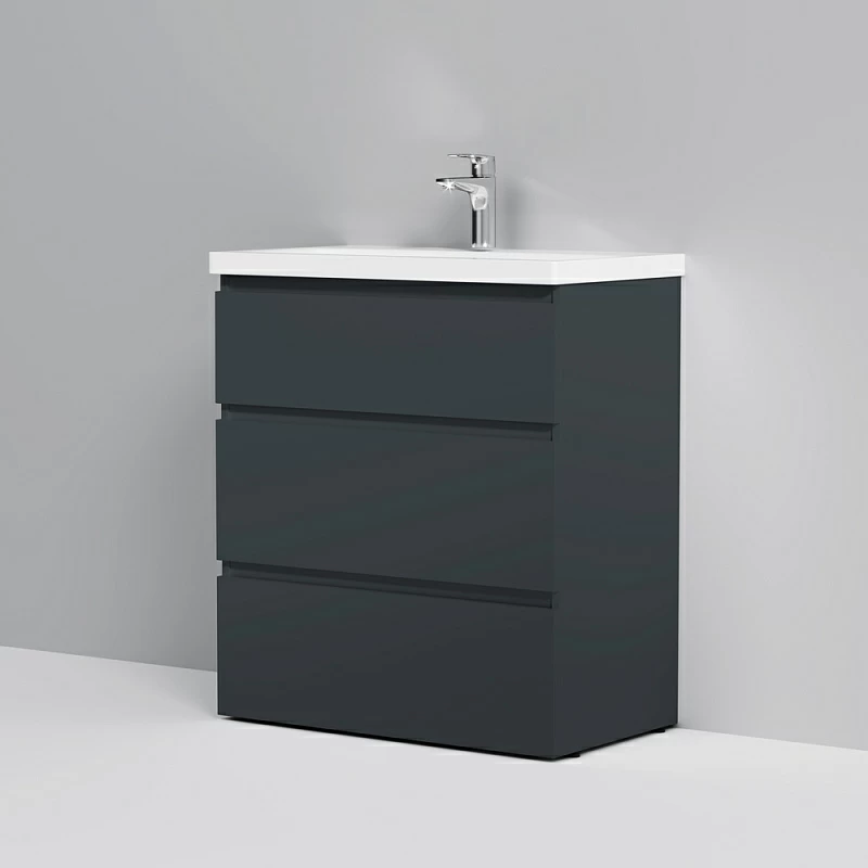 Мебель для ванной 75 AM.PM Gem S напольная, графит напольная