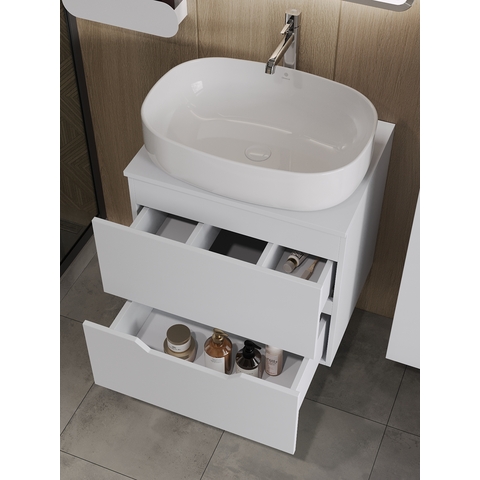 Orange Лайн Li-60TuwMDF+B08-600W тумба с раковиной подвесная 60 см, белый