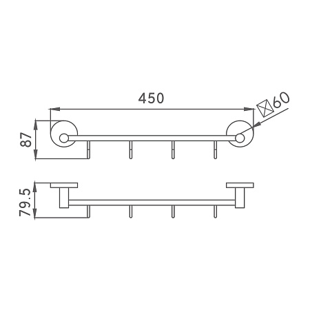 Крючок HAIBA HB9015-4 четверной, хром