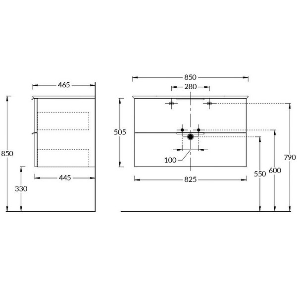 PI.F.85/WHT Тумба PIANO Forte подвесная 85 см, 2 ящика, белый глянцевый