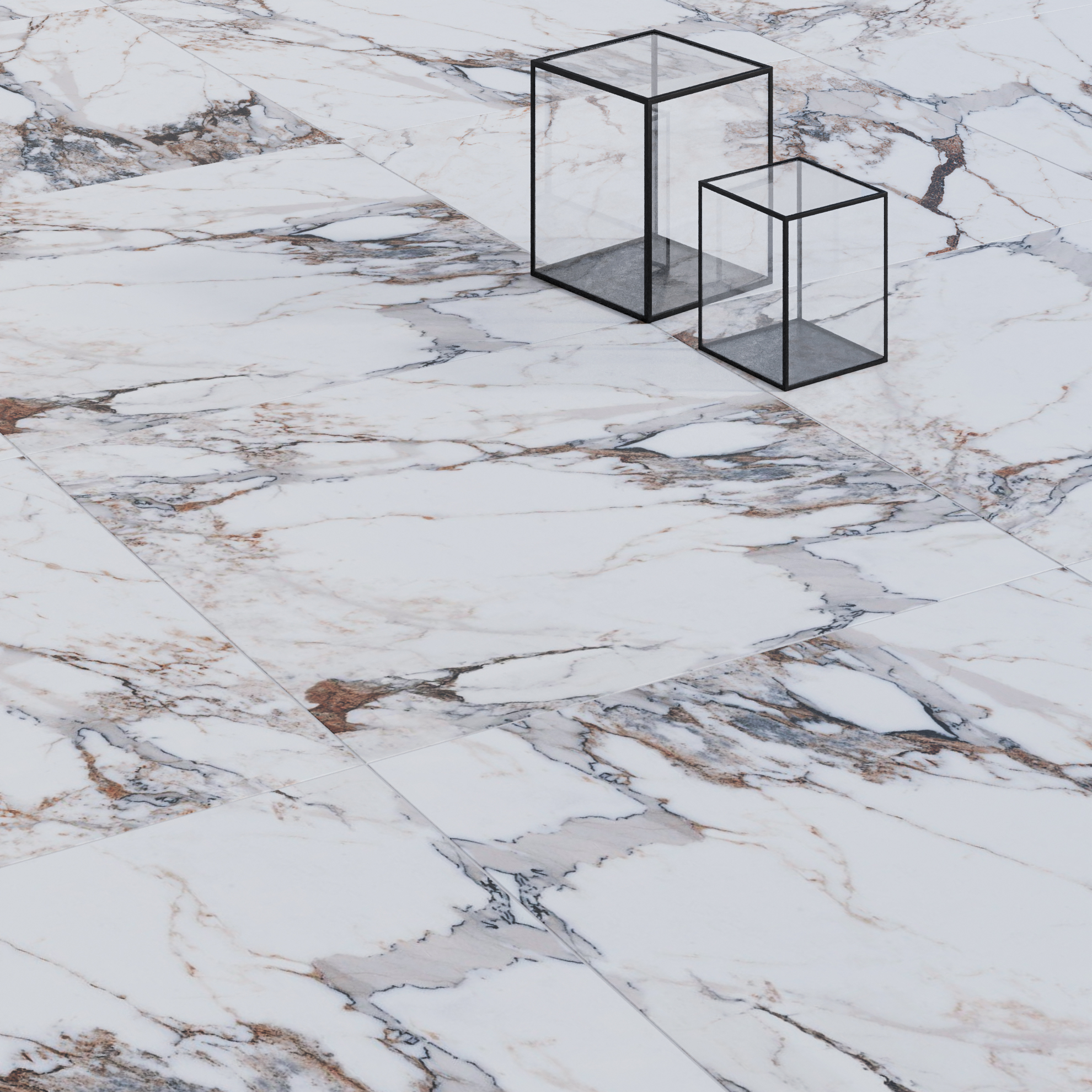 Керамогранит Vitra Marble-X Бреча Капрайа Белый Лаппато Ректификат 60х60
