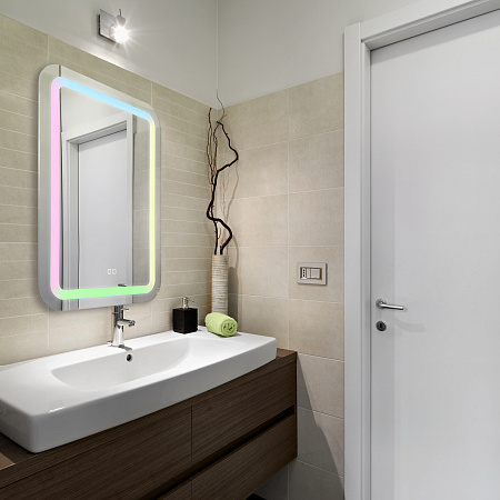 Зеркало Silver Mirrors Malta-RGB 550х800 (сенсорный выключатель, мульти-цвет)