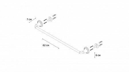 Fixsen LUKSOR FX-71601B Полотенцедержатель трубчатый (60 см.)