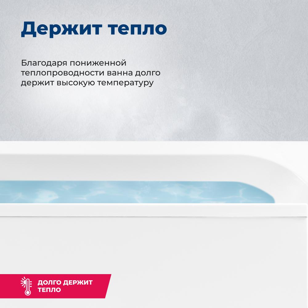 Акриловая ванна 165x70 см Aquanet Lotos 330873 с каркасом белая