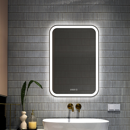 Зеркало Silver Mirrors Мальта - 4 550х800 (часы, сенсорный выключатель)