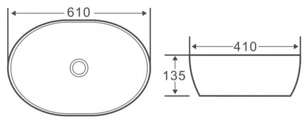 Раковина BelBagno BB1348 накладная 61х41х13.5 см