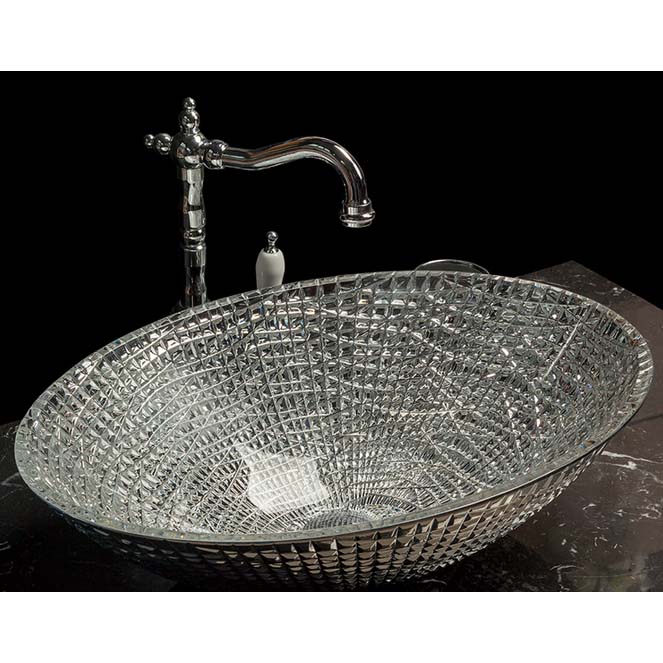Раковина ArmadiArt Neo-ART 815 хрустальная, серебро 34,5х51