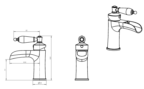 Смеситель Boheme Vogue Criatal 201-CRST бронза