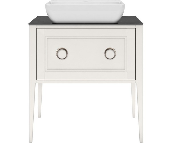 PL.CN.80.1+1/WHT.M Тумба PLAZA Classic NEO напольная 1+1 ящик 80, белая матовая