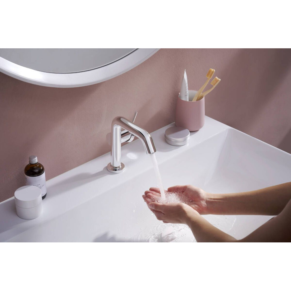 Смеситель для раковины Hansgrohe Tecturis S, CoolStart, push-open, хром глянец, 73320000