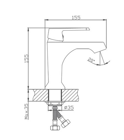 Смеситель для раковины HAIBA HB10804, латунь, белый/хром