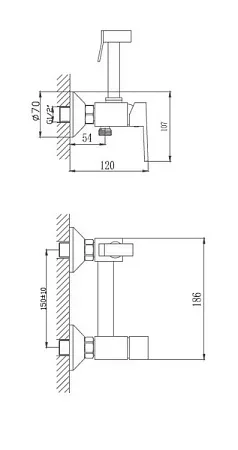 Гигиенический душ HAIBA HB5513-4, латунь, бронза