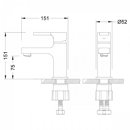Смеситель Lemark Aura LM0606C для умывальника монолитный, хром