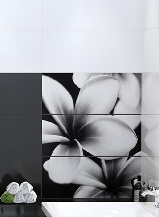 Керамическая плитка Meissen Спецэлемент стеклянный Universal Glass Flowers 75x75