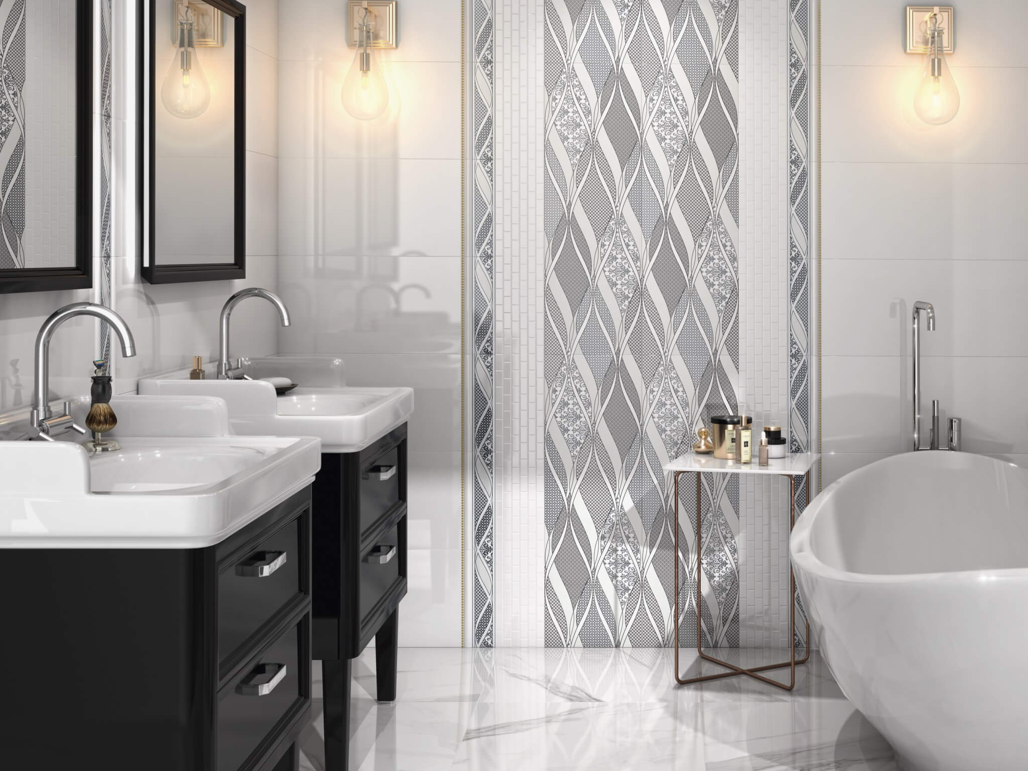Керамическая плитка Kerama Marazzi Плитка Руаяль белый блестящий обрезной 30х89,5