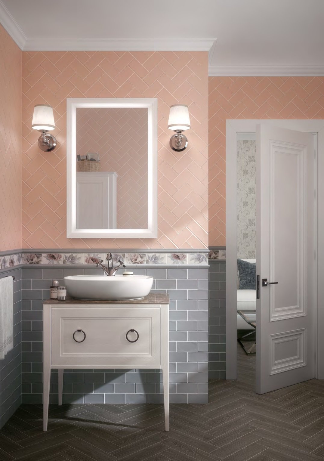 Керамическая плитка Kerama Marazzi Бордюр Багет Тортона голубой светлый 3х15