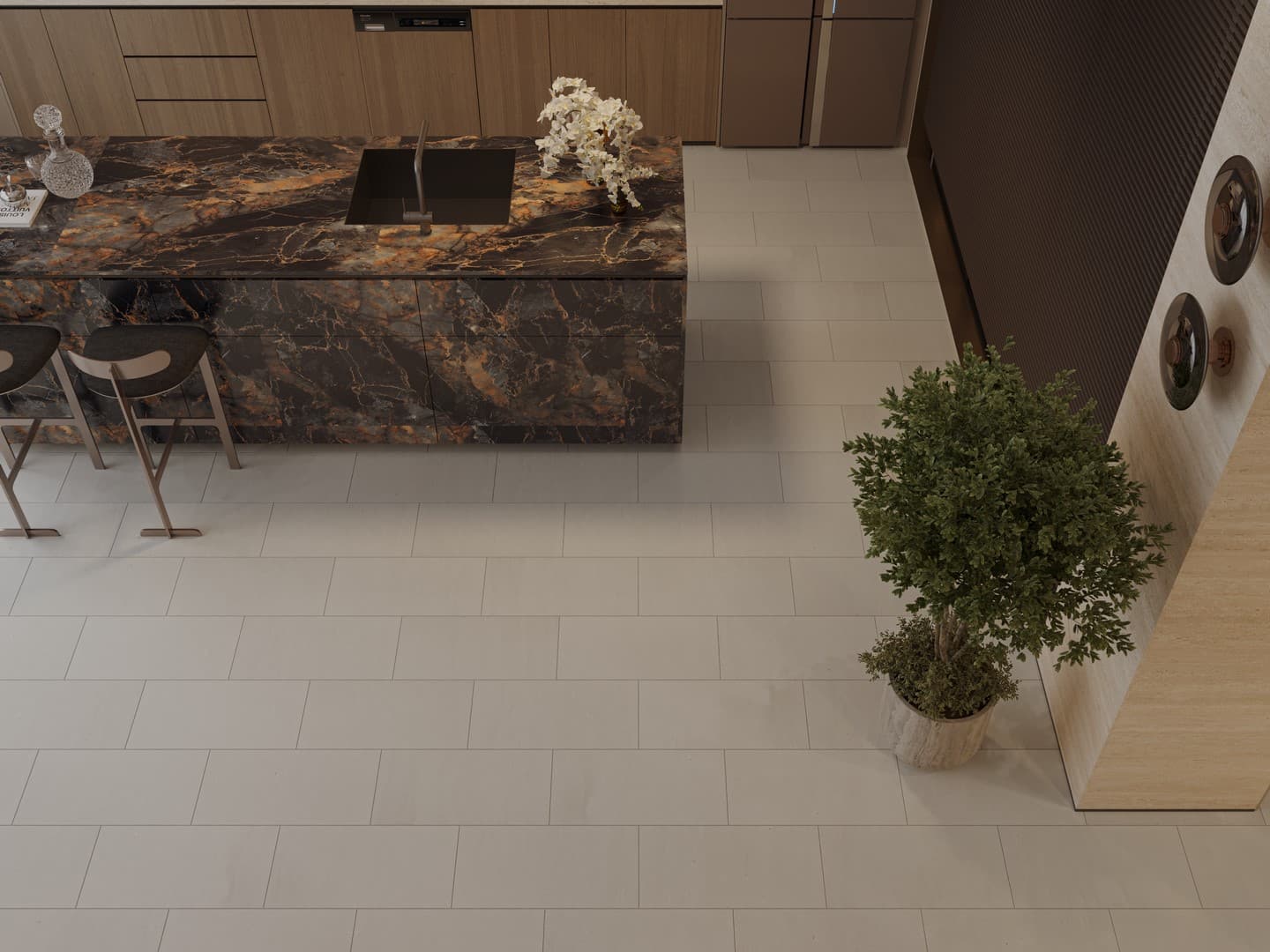 Ламинат Бежевый травертин (Travertine Beige) LF402-11