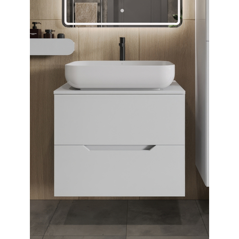 Orange Лайн Li-70TuwMDF+B03-600W тумба с раковиной подвесная 70 см, белый
