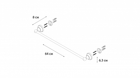 Fixsen BOGEMA GOLD FX-78501G Полотенцедержатель трубчатый (60 см.)