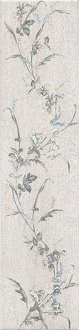 Керамогранит Kerama Marazzi Кантри Шик белый декорированный 9,9х40,2