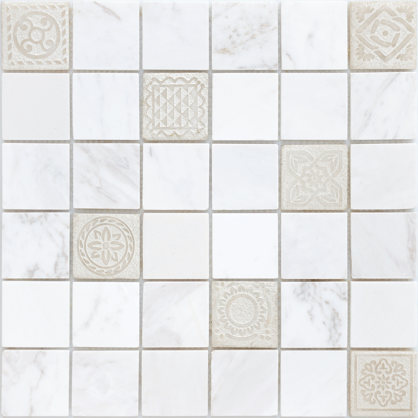Мозаика LeeDo & Caramelle Art Dolomiti bianco MAT (48x48x8) 30x30