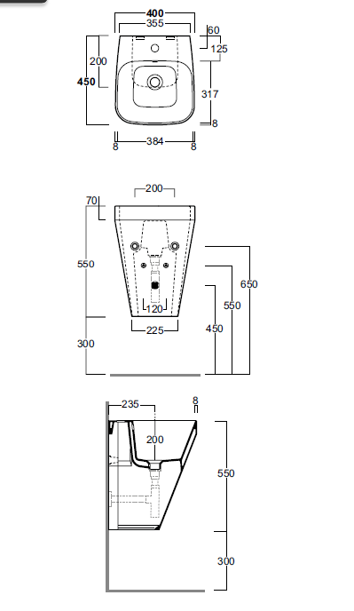 Раковина Simas Baden Baden 40х45х55 см, BB13bix1