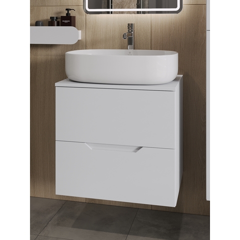 Orange Лайн Li-60TuwMDF+B08-600W тумба с раковиной подвесная 60 см, белый