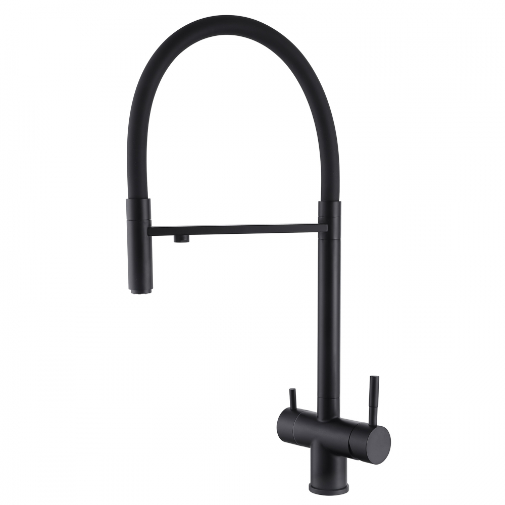 Смеситель для кухонной мойки Abber Wasser Kreis AF81141B матовый черный