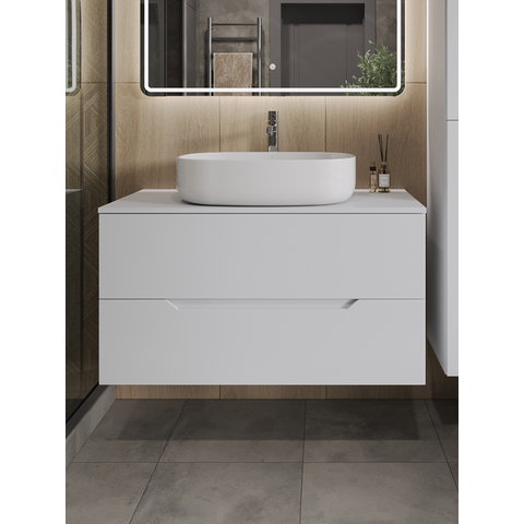 Orange Line Li-100TuwMDF+B04-600W тумба с раковиной подвесная 100 см, белый