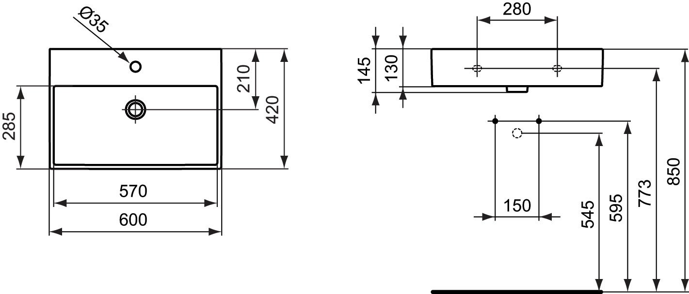 Раковина Ideal Standard Strada K077801 60 см