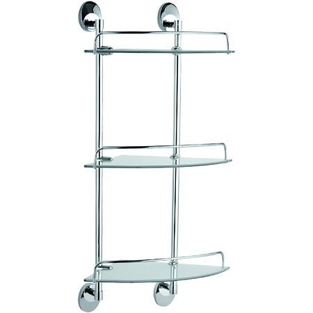 Полка стеклянная HAIBA HB1607-3 3-ярусная, хром