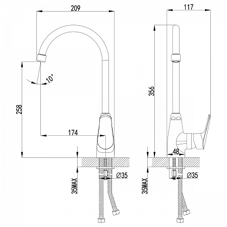 Смеситель Lemark Partner LM6555C для кухни с поворотным изливом