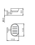 Мыльница HAIBA HB1702 стеклянная, хром