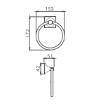 Держатель для полотенец HAIBA HB8504, кольцо, хром
